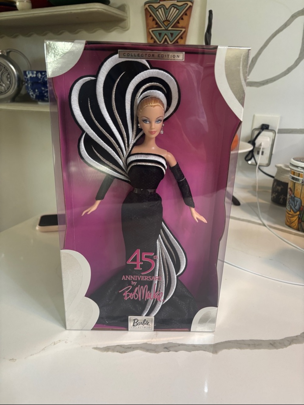 Barbie Black and White Collector Evening Gown Doll by Bob Mackie